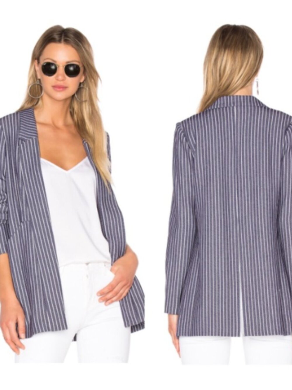 BCBGeneration Navy Pinstripe Blazer Jacket XXS